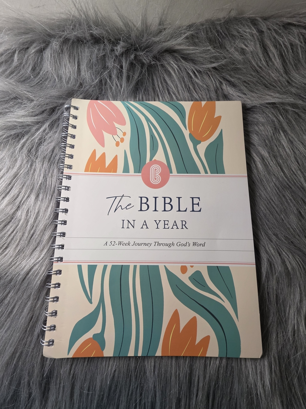 New The Bible in a Year 52-Week Study Journal - Floral Spiral Devotional NIB
